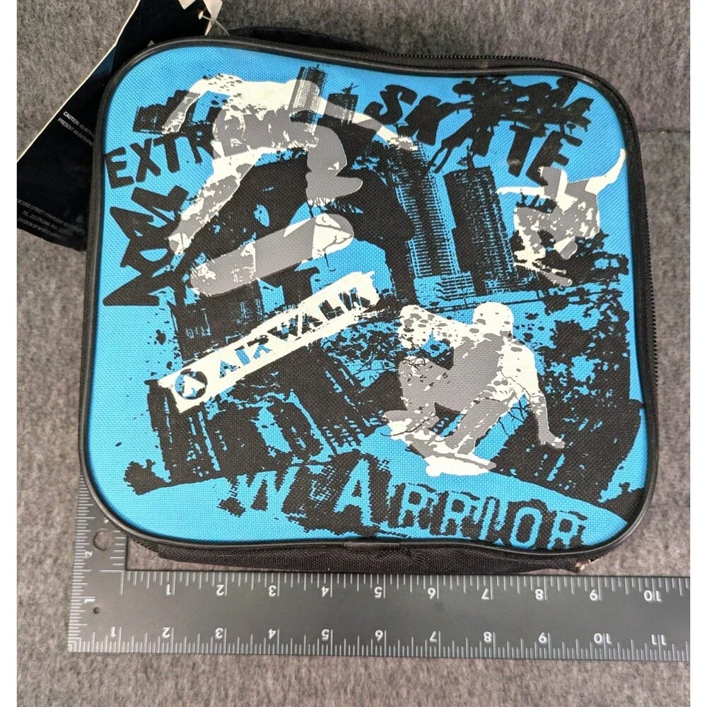 Vintage Airwalk Skateboard Insulated Lunch Bag Blue NOS K-mart NWT Rare
